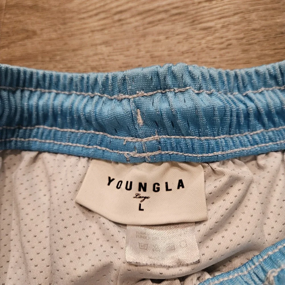 YoungLA 141 The Block Party Shorts Mens Large Above the Clouds Birds Streetwear